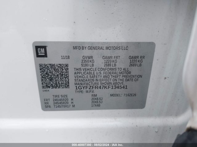 Photo 8 VIN: 1GYFZFR47KF134541 - CADILLAC XT4 