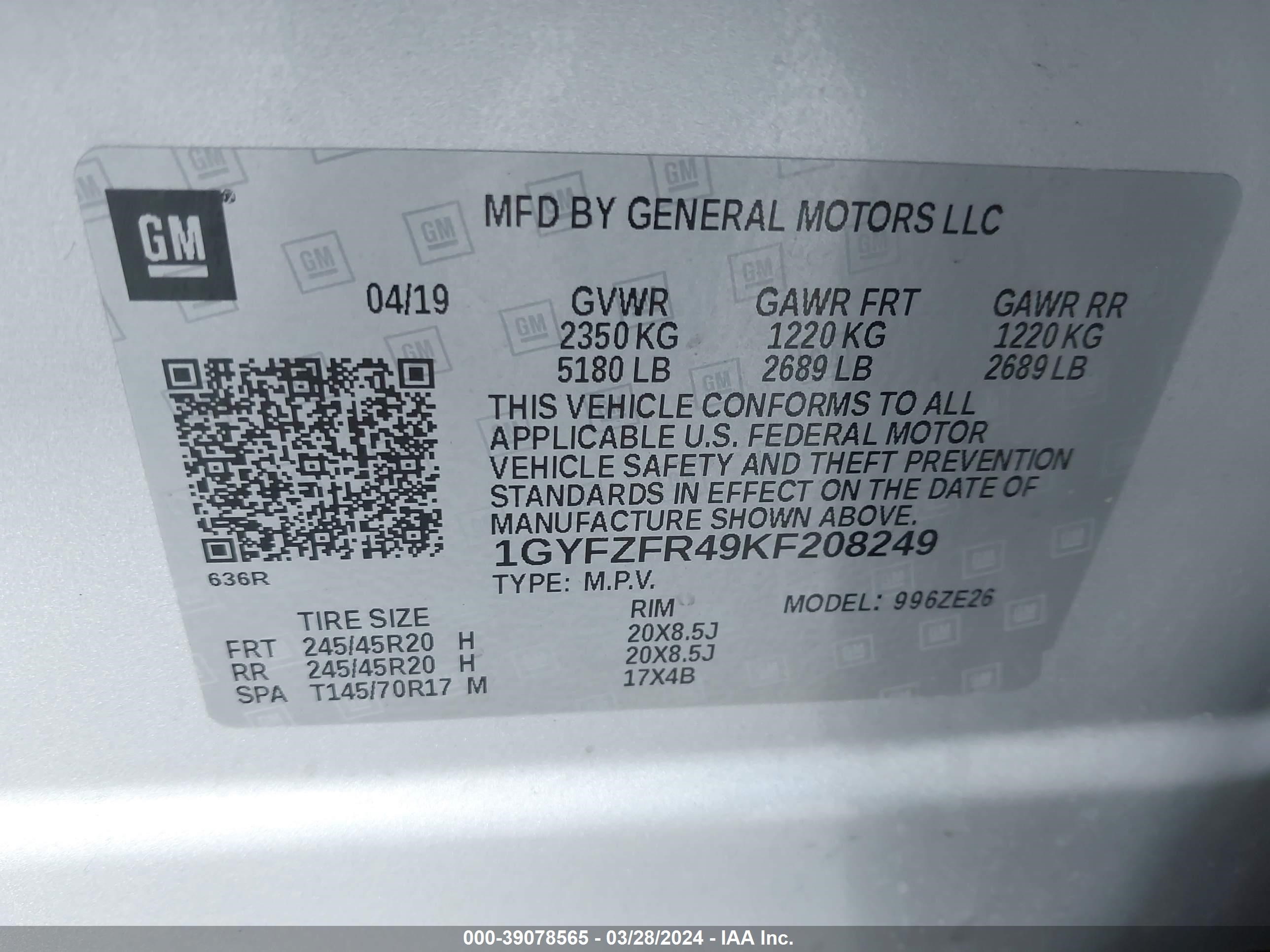 Photo 8 VIN: 1GYFZFR49KF208249 - CADILLAC XT4 