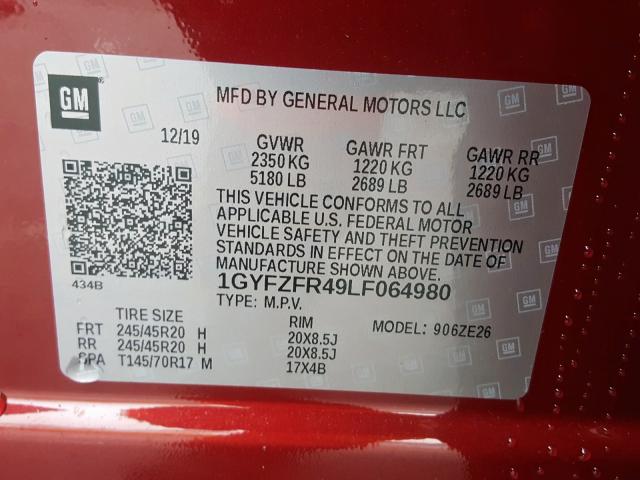 Photo 9 VIN: 1GYFZFR49LF064980 - CADILLAC XT4 SPORT 