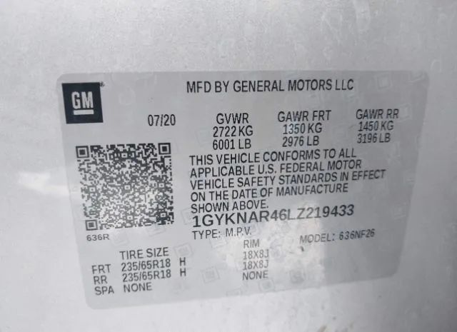 Photo 8 VIN: 1GYKNAR46LZ219433 - CADILLAC XT5 