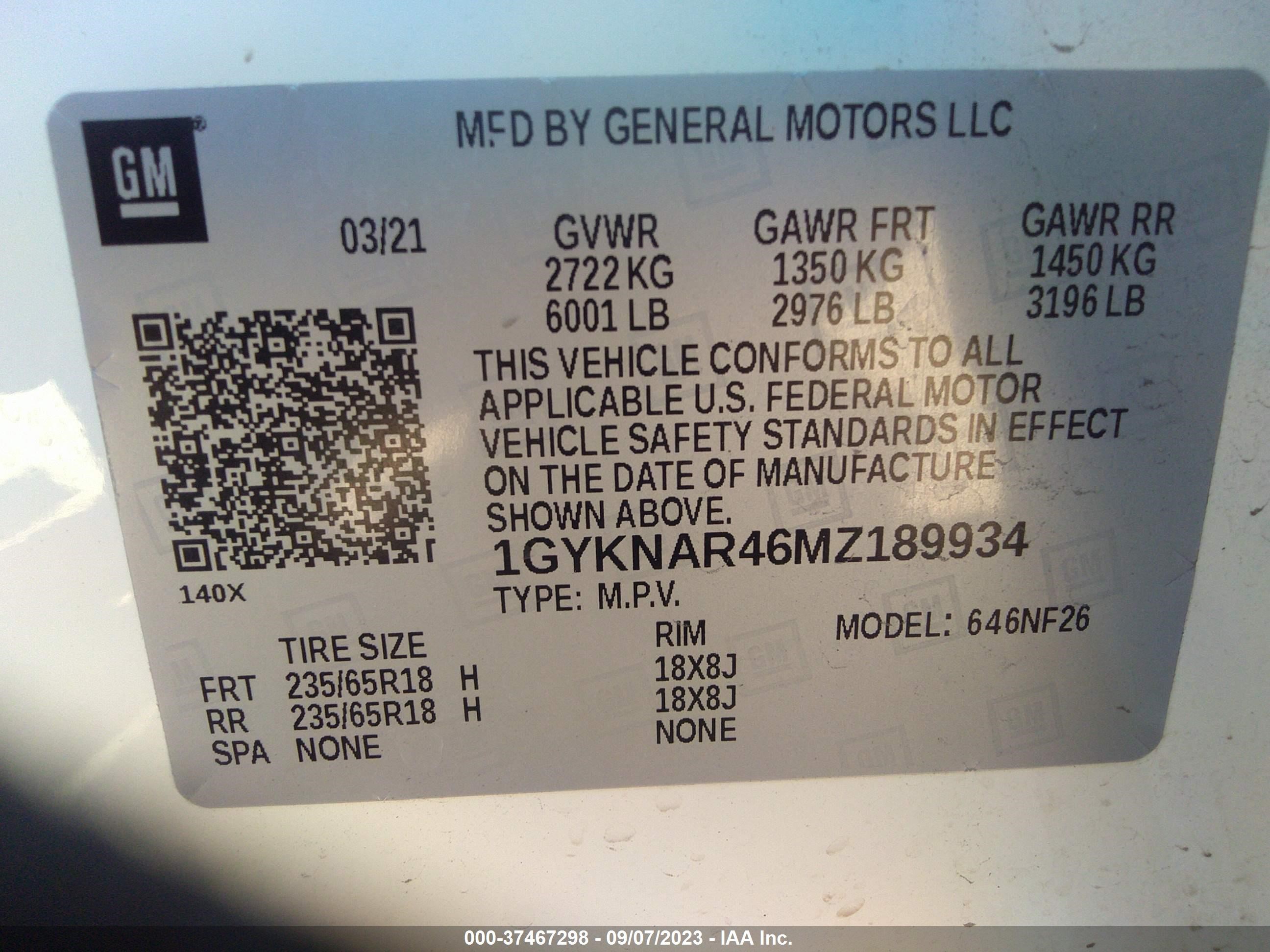 Photo 8 VIN: 1GYKNAR46MZ189934 - CADILLAC XT5 