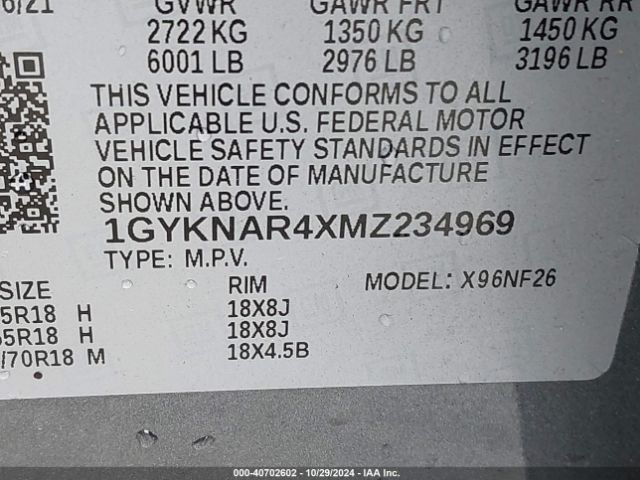 Photo 8 VIN: 1GYKNAR4XMZ234969 - CADILLAC XT5 