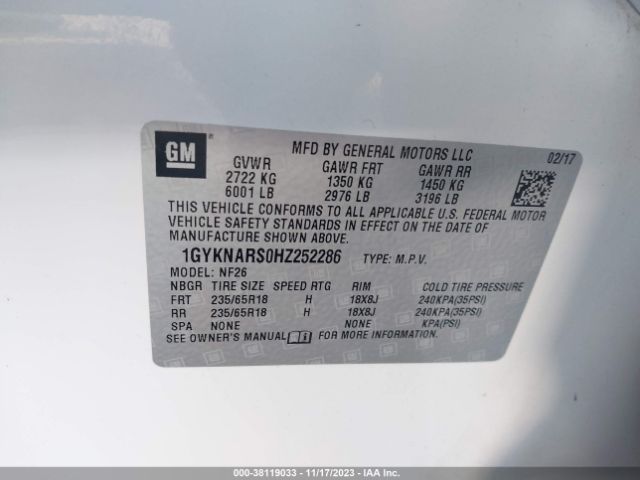 Photo 8 VIN: 1GYKNARS0HZ252286 - CADILLAC XT5 