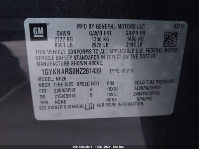 Photo 8 VIN: 1GYKNARS0HZ261439 - CADILLAC XT5 