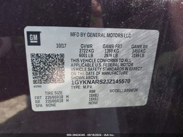 Photo 8 VIN: 1GYKNARS2JZ145570 - CADILLAC XT5 