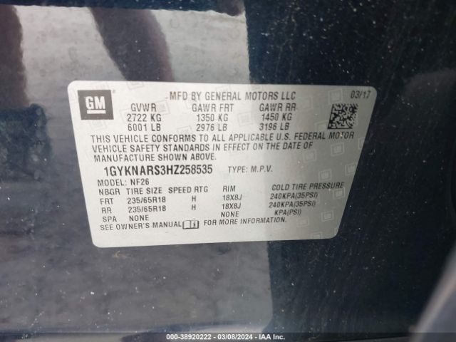 Photo 8 VIN: 1GYKNARS3HZ258535 - CADILLAC XT5 