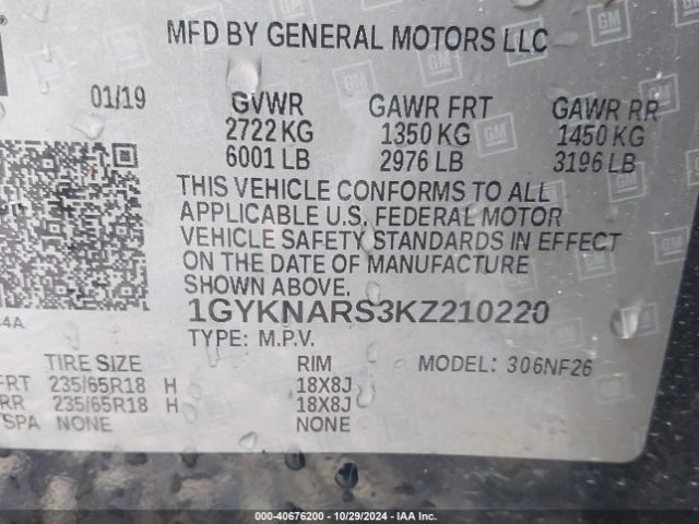 Photo 8 VIN: 1GYKNARS3KZ210220 - CADILLAC XT5 