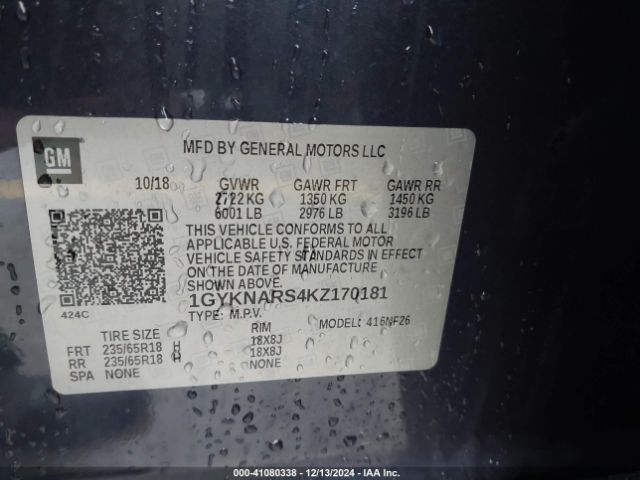 Photo 8 VIN: 1GYKNARS4KZ170181 - CADILLAC XT5 