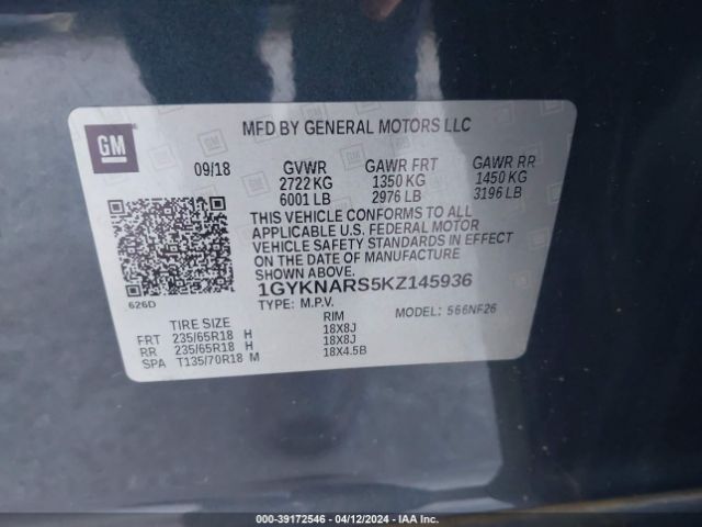 Photo 8 VIN: 1GYKNARS5KZ145936 - CADILLAC XT5 