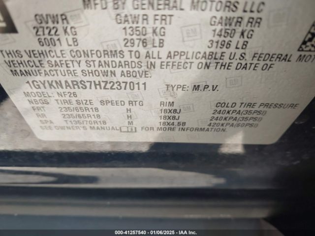 Photo 8 VIN: 1GYKNARS7HZ237011 - CADILLAC XT5 