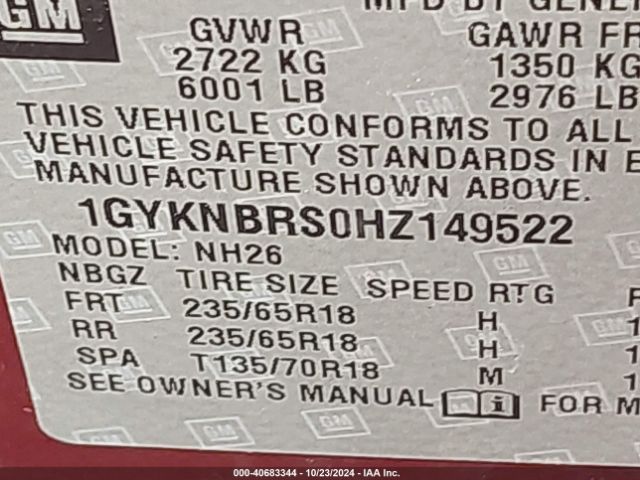 Photo 8 VIN: 1GYKNBRS0HZ149522 - CADILLAC XT5 