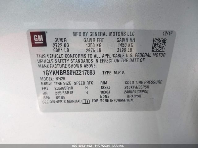 Photo 8 VIN: 1GYKNBRS0HZ217883 - CADILLAC XT5 