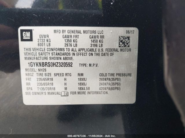 Photo 8 VIN: 1GYKNBRS0HZ320592 - CADILLAC XT5 