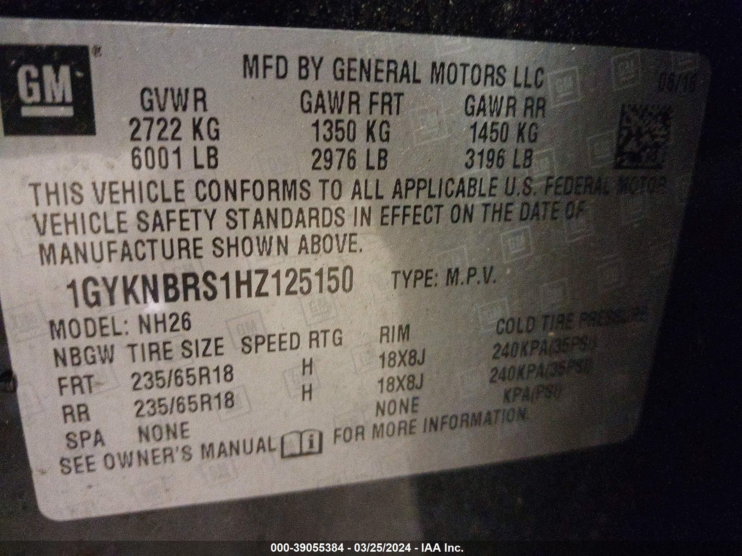 Photo 8 VIN: 1GYKNBRS1HZ125150 - CADILLAC XT5 