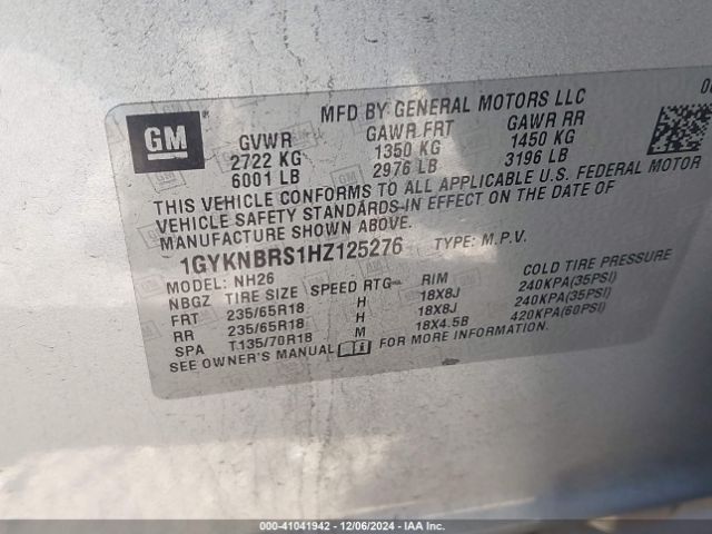 Photo 8 VIN: 1GYKNBRS1HZ125276 - CADILLAC XT5 