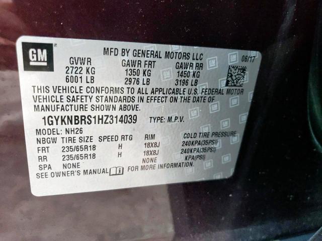 Photo 9 VIN: 1GYKNBRS1HZ314039 - CADILLAC XT5 LUXURY 