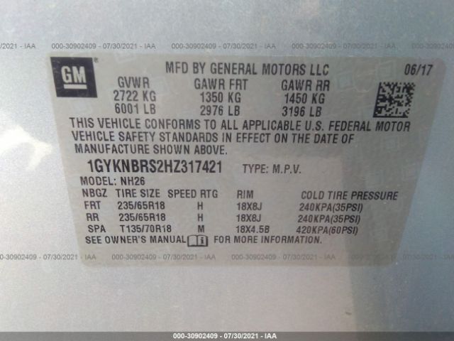 Photo 8 VIN: 1GYKNBRS2HZ317421 - CADILLAC XT5 