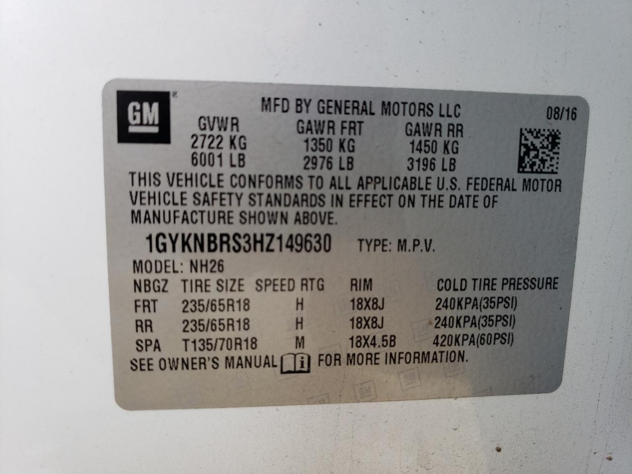 Photo 11 VIN: 1GYKNBRS3HZ149630 - CADILLAC XT5 