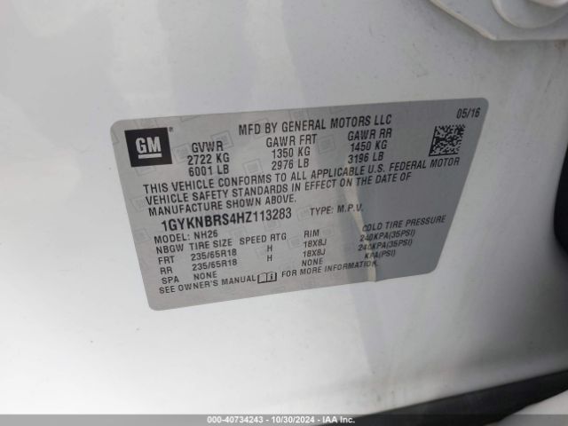 Photo 8 VIN: 1GYKNBRS4HZ113283 - CADILLAC XT5 