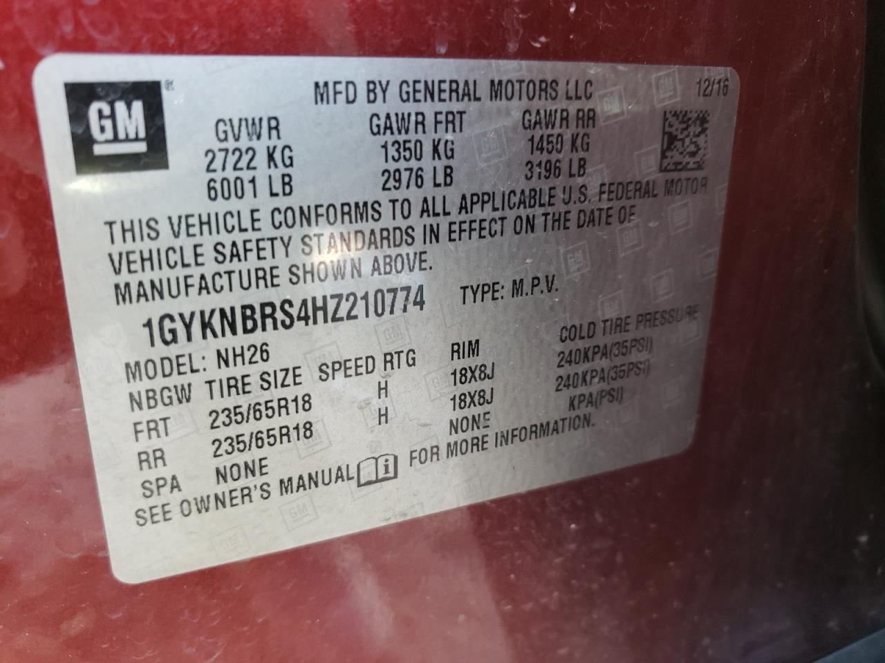 Photo 11 VIN: 1GYKNBRS4HZ210774 - CADILLAC XT5 