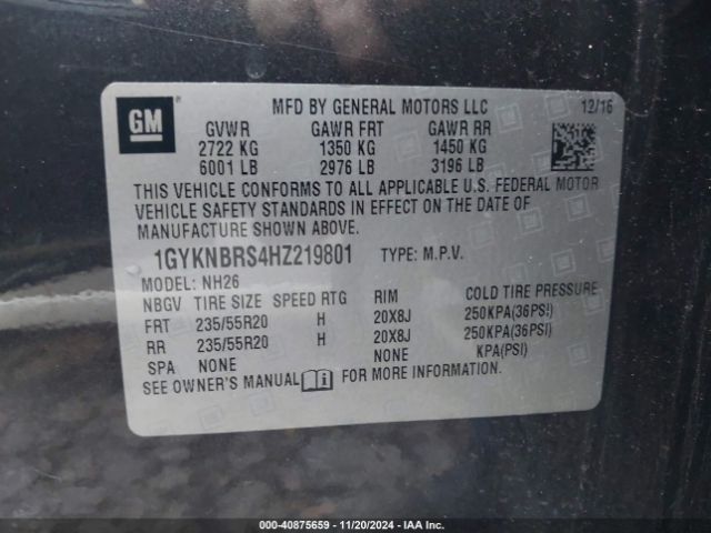 Photo 8 VIN: 1GYKNBRS4HZ219801 - CADILLAC XT5 