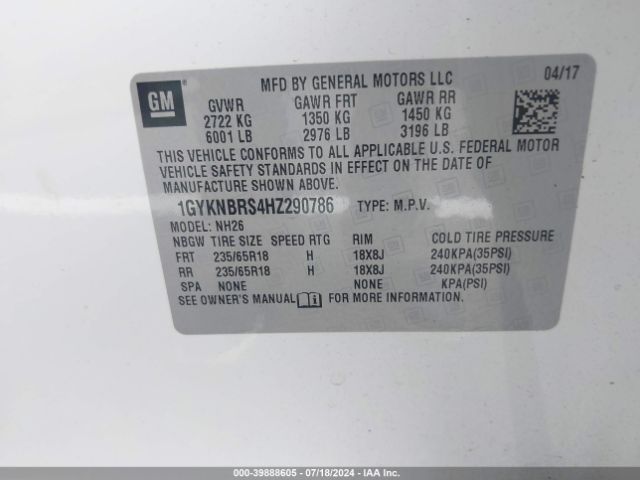 Photo 8 VIN: 1GYKNBRS4HZ290786 - CADILLAC XT5 