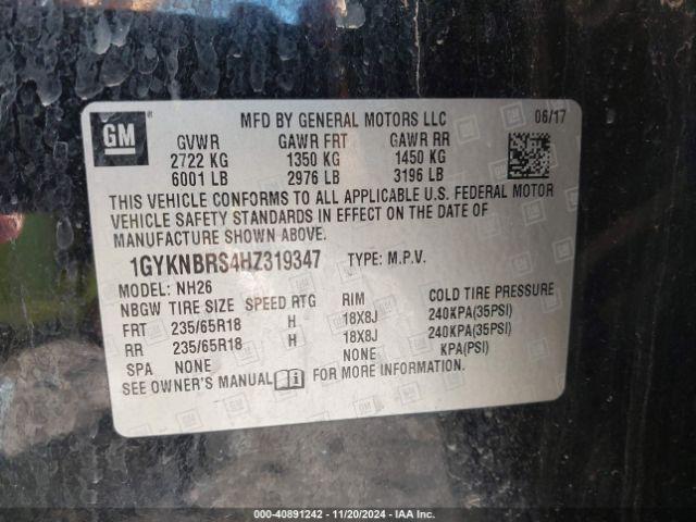 Photo 8 VIN: 1GYKNBRS4HZ319347 - CADILLAC XT5 