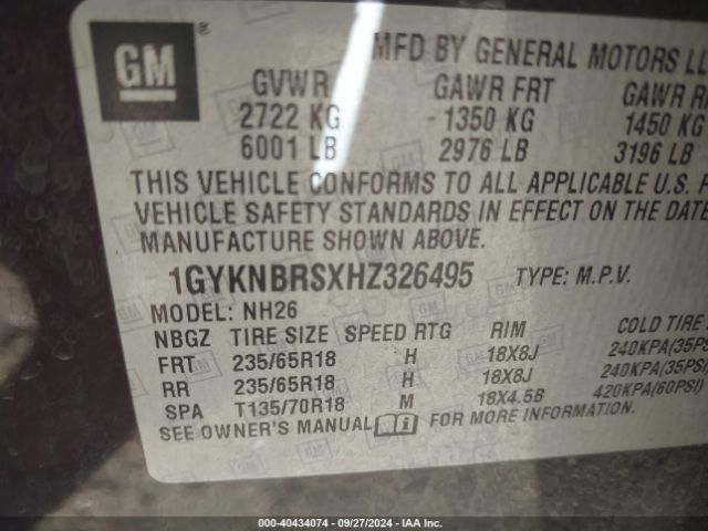 Photo 8 VIN: 1GYKNBRSXHZ326495 - CADILLAC XT5 