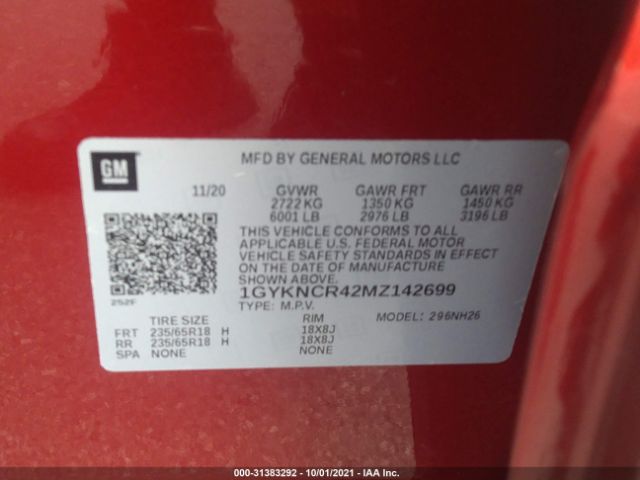 Photo 8 VIN: 1GYKNCR42MZ142699 - CADILLAC XT5 