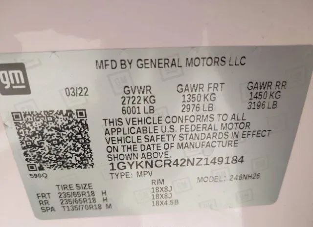 Photo 8 VIN: 1GYKNCR42NZ149184 - CADILLAC XT5 