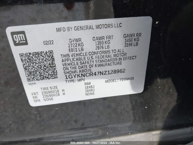 Photo 8 VIN: 1GYKNCR47NZ128962 - CADILLAC XT5 