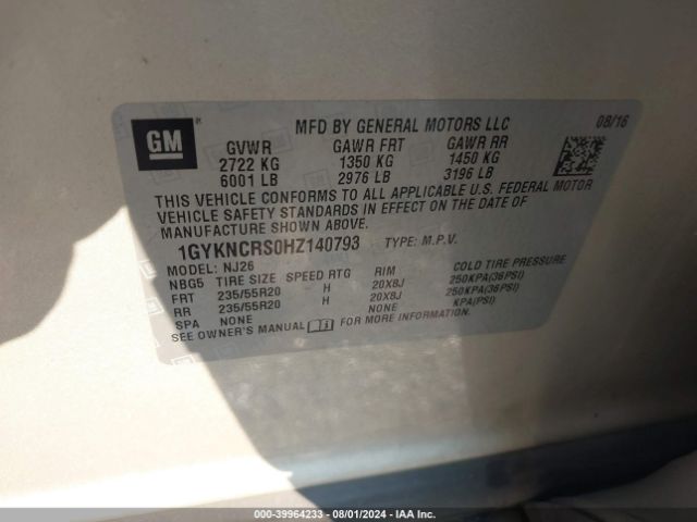 Photo 8 VIN: 1GYKNCRS0HZ140793 - CADILLAC XT5 