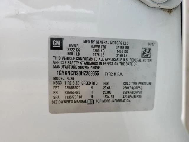 Photo 12 VIN: 1GYKNCRS0HZ289365 - CADILLAC XT5 PREMIU 