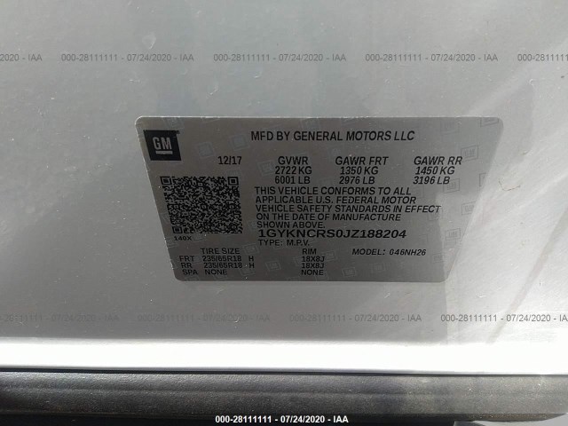 Photo 8 VIN: 1GYKNCRS0JZ188204 - CADILLAC XT5 