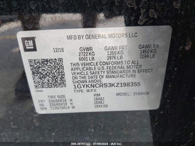 Photo 8 VIN: 1GYKNCRS3KZ198355 - CADILLAC XT5 