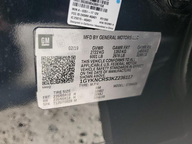 Photo 12 VIN: 1GYKNCRS3KZ236117 - CADILLAC XT5 LUXURY 