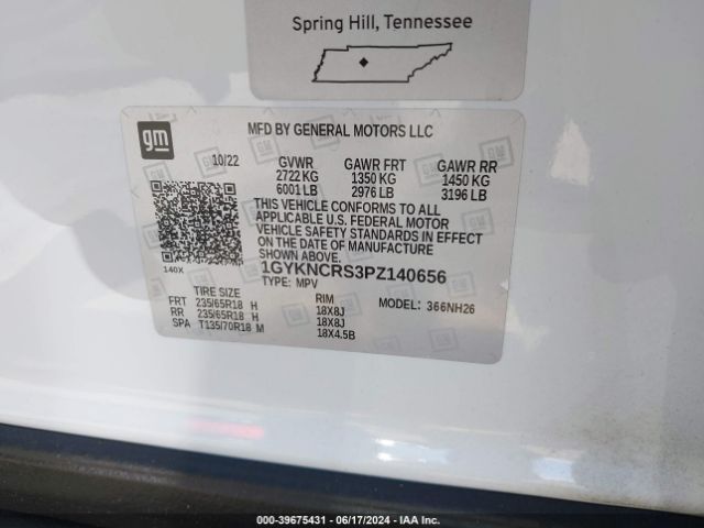 Photo 8 VIN: 1GYKNCRS3PZ140656 - CADILLAC XT5 