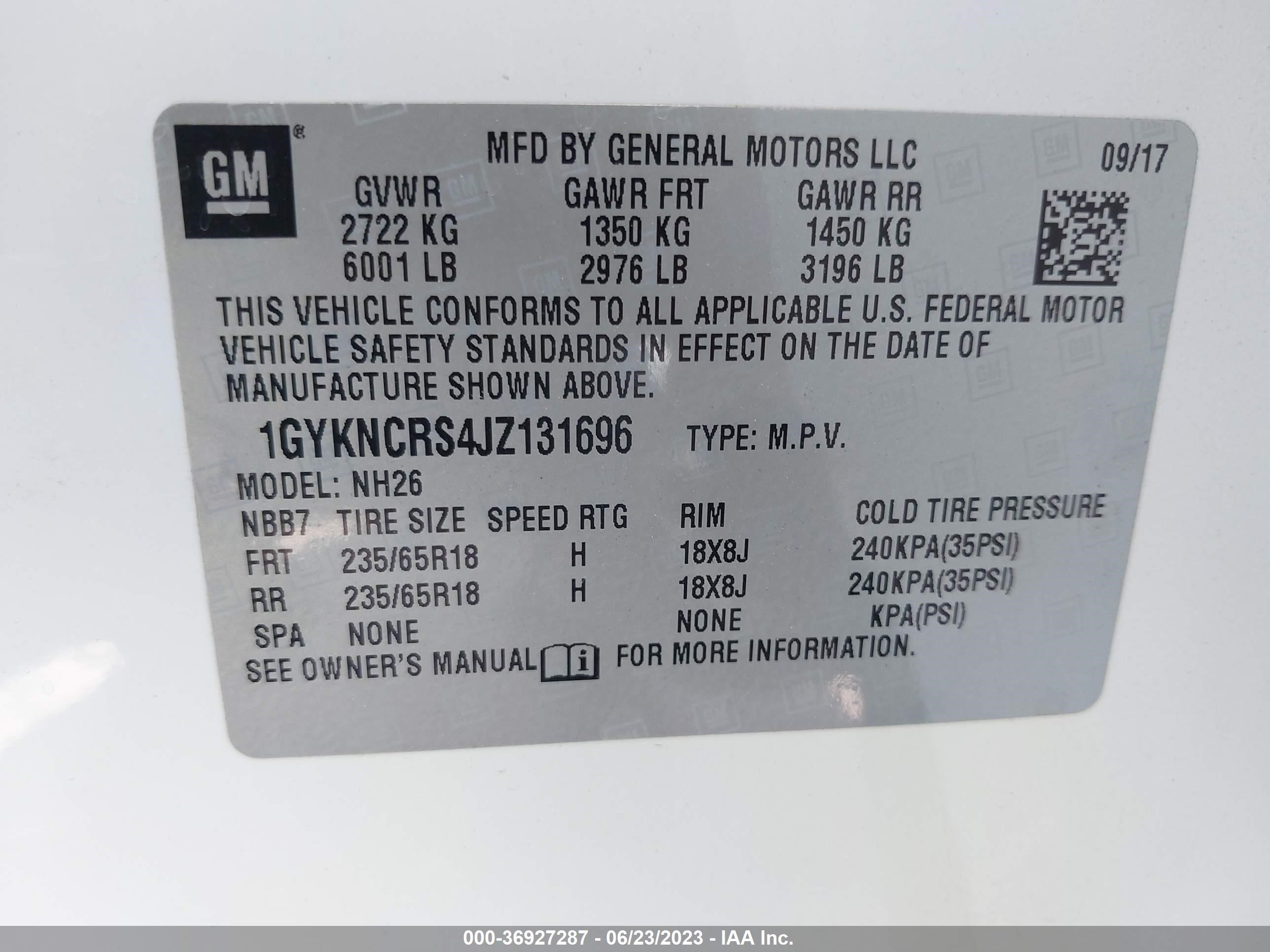 Photo 8 VIN: 1GYKNCRS4JZ131696 - CADILLAC XT5 