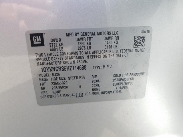 Photo 9 VIN: 1GYKNCRS5HZ114688 - CADILLAC XT5 