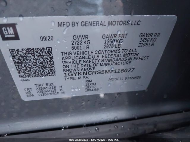 Photo 8 VIN: 1GYKNCRS5MZ116077 - CADILLAC XT5 