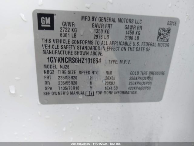 Photo 8 VIN: 1GYKNCRS6HZ101884 - CADILLAC XT5 