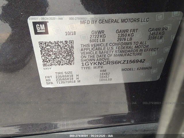 Photo 8 VIN: 1GYKNCRS6KZ156942 - CADILLAC XT5 