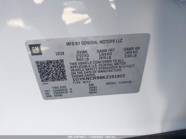 Photo 8 VIN: 1GYKNCRS6KZ191903 - CADILLAC XT5 