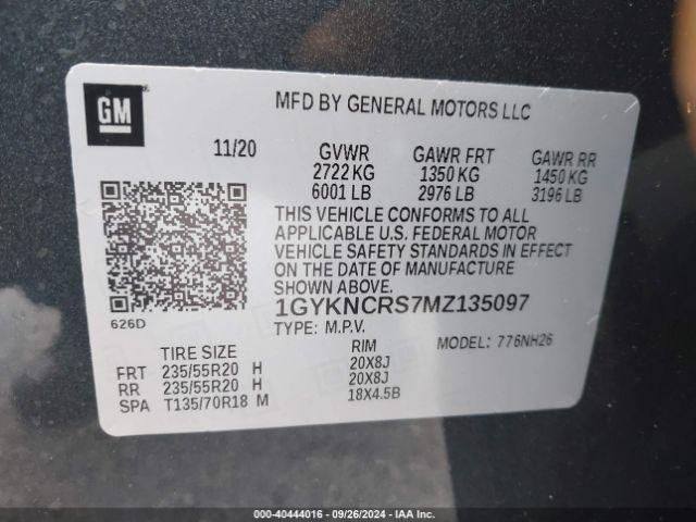 Photo 8 VIN: 1GYKNCRS7MZ135097 - CADILLAC XT5 