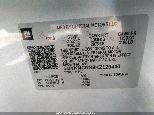 Photo 8 VIN: 1GYKNCRS8KZ126440 - CADILLAC XT5 