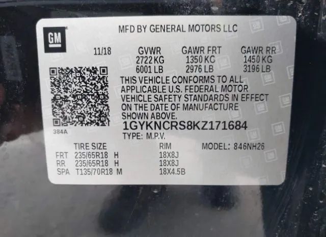 Photo 8 VIN: 1GYKNCRS8KZ171684 - CADILLAC XT5 