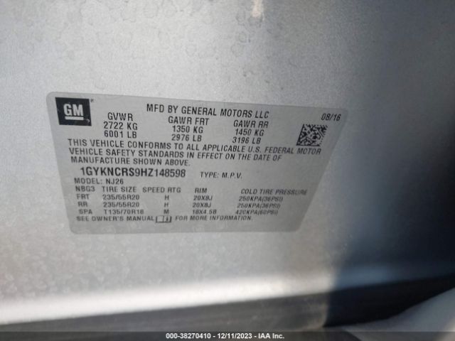 Photo 8 VIN: 1GYKNCRS9HZ148598 - CADILLAC XT5 