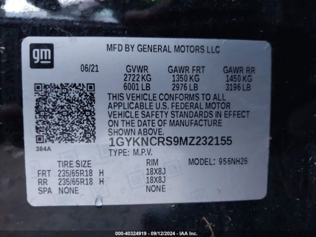 Photo 8 VIN: 1GYKNCRS9MZ232155 - CADILLAC XT5 