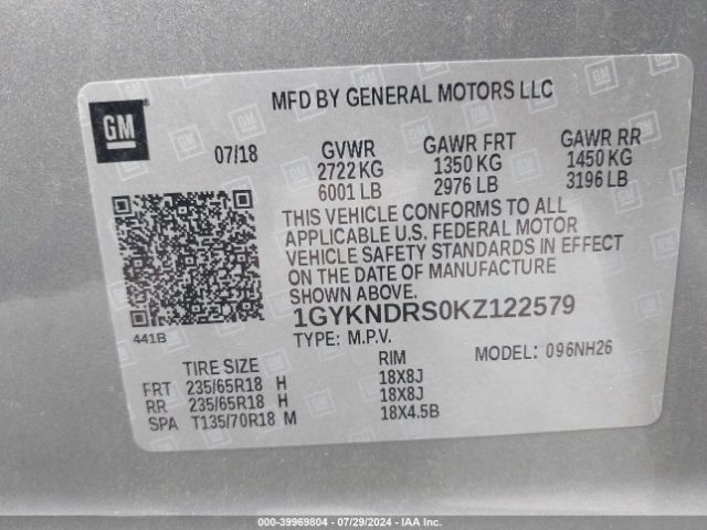 Photo 8 VIN: 1GYKNDRS0KZ122579 - CADILLAC XT5 