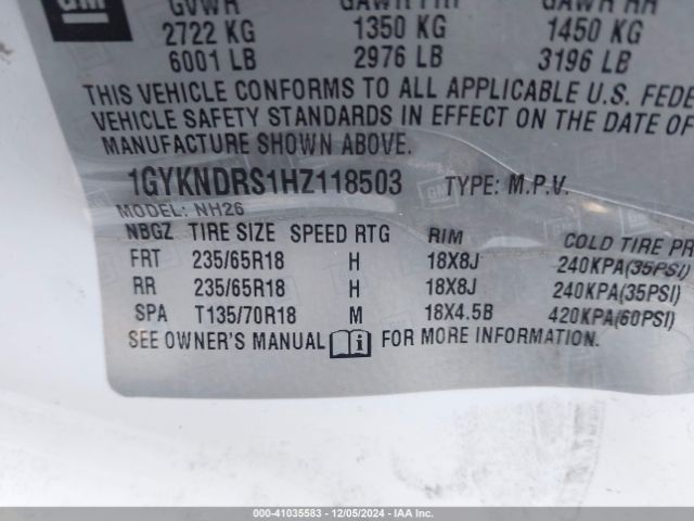 Photo 8 VIN: 1GYKNDRS1HZ118503 - CADILLAC XT5 